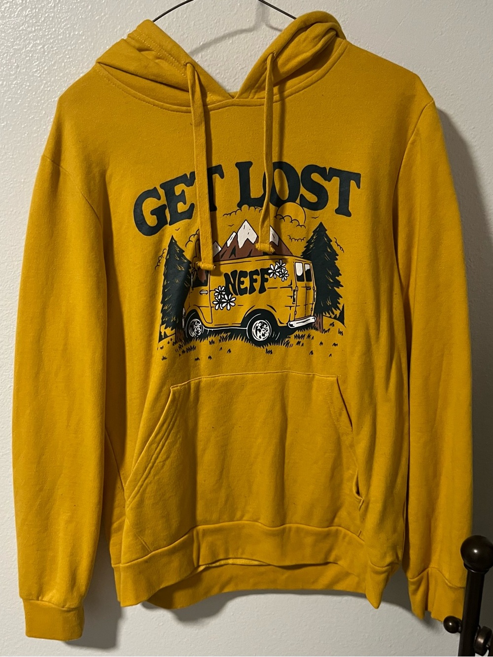 Neff Mustard 'Get Lost' Graphic Pullover Hoodie